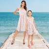 Mama und ich Kleider Blumen Grafik Täglich Bedruckt Weiß Ärmellos Übers Knie Trägerkleid bezaubernd Passende Outfits Lightinthebox