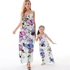 Mama und ich Kleider Blumen Schmetterling Tier Normal Rückenfrei Weiß Ärmellos Maxi Trägerkleid Aktiv Passende Outfits Lightinthebox
