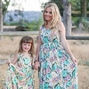 Mama und ich Kleider Blumen Täglich Bedruckt Leicht Blau Ärmellos Midi Tank-Top Kleid Täglich Passende Outfits Lightinthebox