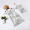 Mama und ich Kleider Blumen Täglich Bedruckt Weiß Kurzarm Knielang T Shirt Kleid Täglich Passende Outfits Lightinthebox