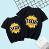 Mama und ich Oberteile Blumen Buchstabe Druck Schwarz Rote Kurzarm Grundlegend Passende Outfits Lightinthebox