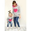 Mama und ich Rosa Fuchsie Grün Grundlegend Alltag Geometrisch Langarm Kapuzenpullover Lightinthebox