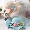 Mama und ich Strohhüte Blumen Volltonfarbe Schleife Hellrosa Blau Rosa Süß Passende Outfits / Lässig / Alltäglich Lightinthebox