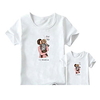 Mama und ich T-Shirt Karikatur Buchstabe Täglich Bedruckt Weiß Kurzarm Aktiv Passende Outfits Lightinthebox