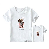 Mama und ich T-Shirt Karikatur Buchstabe Täglich Bedruckt Weiß Kurzarm Aktiv Passende Outfits Lightinthebox