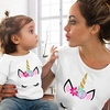 Mama und ich T-Shirt Karikatur Einhorn Tier Täglich Bedruckt Weiß Beige Kurzarm Aktiv Passende Outfits Lightinthebox