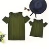 Mama und ich T-Shirt Volltonfarbe Täglich Grün Kurzarm Aktiv Passende Outfits Lightinthebox