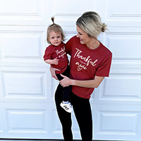 Mama und ich Valentinstag Oberteile Herz Buchstabe Normal Bedruckt Rote Kurzarm Täglich Passende Outfits Lightinthebox