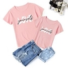 Mama und ich Valentinstag T-Shirt Oberteile Baumwolle Buchstabe Täglich Bedruckt Grau Rosa Wein Kurzarm Grundlegend Passende Outfits / Sommer / Alltag Lightinthebox