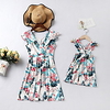 Mama und ich Weiß Sommer Grundlegend Druck Blumen Kurzarm Maxi Kleid Lightinthebox