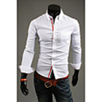 Man Langarm-Pure Color Cotton Shirts