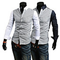 Man Langarm-V-Neck T-Shirts aus Baumwolle