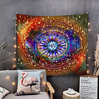 Mandala Bohemian Wandteppich Kunst Dekor Decke Vorhang hängen zu Hause Schlafzimmer Wohnzimmer Wohnheim Dekoration Boho Hippie psychedelische Blumenblume Lotus Indianer Lightinthebox