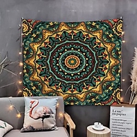 Mandala Bohemian Wandteppich Kunst Dekor Decke Vorhang hängen zu Hause Schlafzimmer Wohnzimmer Wohnheim Dekoration Boho Hippie psychedelische Blumenblume Lotus Indianer Lightinthebox