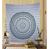 Mandala Bohemian Wandteppich Kunst Dekor Decke Vorhang hängen zu Hause Schlafzimmer Wohnzimmer Wohnheim Dekoration Boho Hippie psychedelische Blumenblume Lotus Indianer Lightinthebox