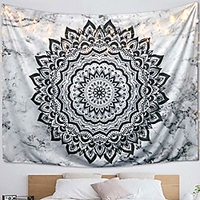 Mandala Bohemian Wandteppich Kunst Dekor Decke Vorhang hängen zu Hause Schlafzimmer Wohnzimmer Wohnheim Dekoration Boho Hippie psychedelische Blumenblume Lotus Indianer Lightinthebox