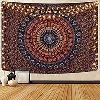 Mandala Bohemian Wandteppich Kunst Dekor Decke Vorhang hängen zu Hause Schlafzimmer Wohnzimmer Wohnheim Dekoration Boho Hippie psychedelische Blumenblume Lotus Indianer Lightinthebox