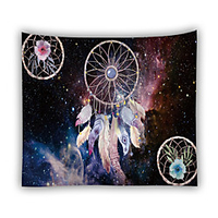 Mandala Bohemian Wandteppich Kunst Dekor Decke Vorhang Picknick Tischdecke hängen zu Hause Schlafzimmer Wohnzimmer Wohnheim Dekoration Boho Hippie Farbe Feder Traumfänger