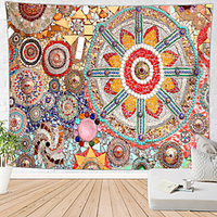 Mandala Bohemian Wandteppich Steine Buntglas Kunst Dekor Decke Vorhang hängen zu Hause Schlafzimmer Wohnzimmer Wohnheim Dekoration Boho Hippie Indianer Lightinthebox