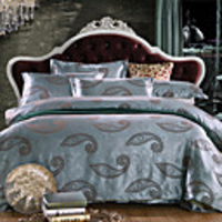 Maniform Imitate Silk Okzident Stil Bettwäsche Doppelsteppdecke Silk Floss Jacquard Vier Set (Schirm-Farbe)