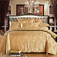 Maniform Imitate Silk Okzident Stil Bettwäsche Doppelsteppdecke Silk Floss Jacquard Vier Set (Schirm-Farbe)