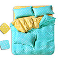 Maniform Reinheit Zwei Sortiert Bettwäsche Doppelstepp Wellen-Punkt-Vier-Set (Schirm-Farbe)