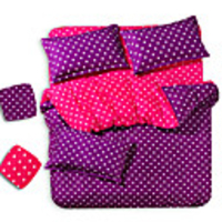 Maniform Reinheit Zwei Sortiert Bettwäsche Doppelstepp Wellen-Punkt-Vier-Set (Schirm-Farbe)