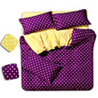 Maniform Reinheit Zwei Sortiert Bettwäsche Doppelstepp Wellen-Punkt-Vier-Set (Schirm-Farbe)