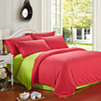 Maniform Reinheit Zwei Sortiert Bettwäsche Doppelsteppdecke uni Stoffe Vier Set (Schirm-Farbe)