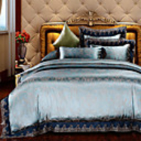 Mankedun Graceful Blumendruck Kleine Modal Jacquard Bettwäsche Set 4 Stück