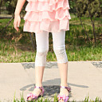 Mkerr Mädchens Baumwollspitze-Seven,  die Hosen (weiß)