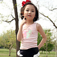 Mkerr Pailletten Herz Sleeveless Baumwollweste (Pink)