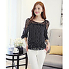 Mler Dots Lace Chiffon lose Shirt (schwarz)