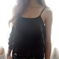Mler Lace Vest lose Shirt (schwarz)