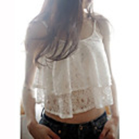 Mler Lace Vest losen Hemd (weiß)