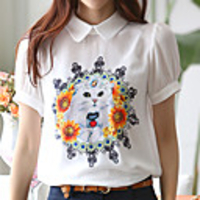 Mler Puppe Kragen Kurzarm Shirt (weiß)