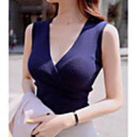 Mler V-Ausschnitt-Spitze-reizvolle dünne Weste-Hemd (blau)