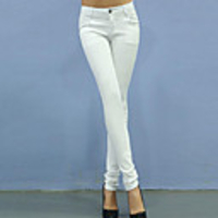 Mlgs Fashion Elegante Süßigkeit-Farben Bodycon Thin Bleistift Hose (weiß)