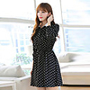 Mlgs Fashion White Dots Revers Chiffon-Kleid (Schwarz)