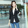 Mlgs Korean Fashion One Button Langarm-Anzug (schwarz)