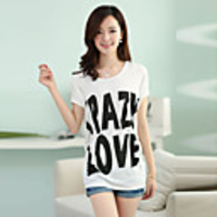 Mlgs Letters Printing Bohren Bat Kurzarm-T-Shirt (weiß)