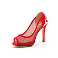 MLKL 868 Sexy Spitze-Höhle Red Butterfly Fish Head Sandalen Atmungsmuster