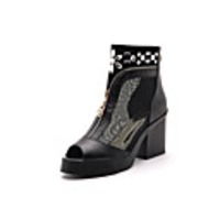 MLKL Grobe Fischkopf Schuhe mit Strass Zipper Dekoration B613-1hs