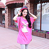 MM Fisch Frauen Korean Lässige Große gesticktes T-Shirt (3 Fuchsia)