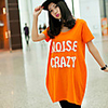 MM Fisch Frauen Korean Lässige Große Kurzarm T-Shirt (34 orange)
