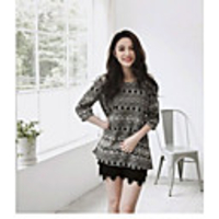 MMS Blume gedruckt Fashion Lace Chiffon-Hemd