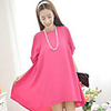 MMS Chiffon Big Size Damen Kleid (Fuchsia)