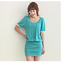 MMS Damen Freizeit pur Kurzarm-Kleid (Light Blue)