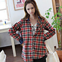 MMS Damen Langarm-Plaid Shirt