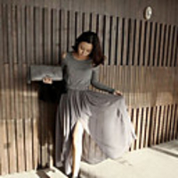 MMS Damen Straped Chiffon-Kleid (dunkelgrau)